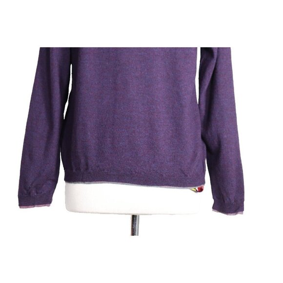 Robert Graham Men’s Large Purple Knowledge Wisdom Truth Sweater V-Neck Wool Knit - Picture 6 of 10